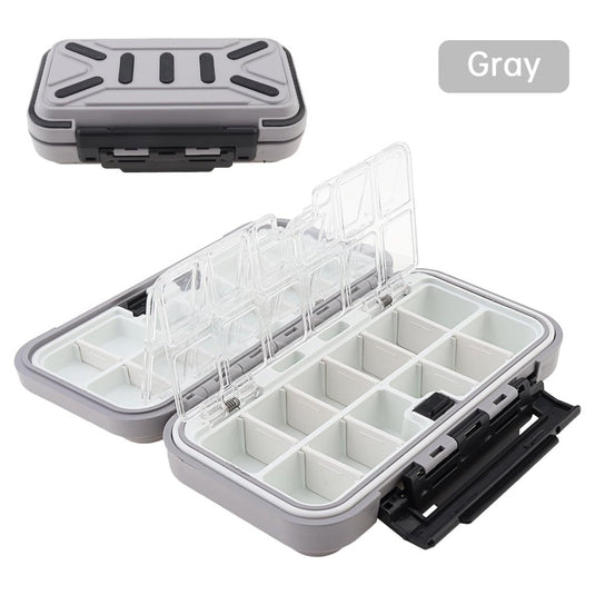 Fishing Tackle Storage Box, Double Sided Waterproof, 16 Compartments, Fishing Lure Box Storage Containers (Black) - happygetfit.com