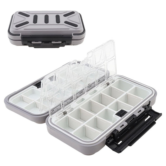 Fishing Tackle Storage Box, Double Sided Waterproof, 16 Compartments, Fishing Lure Box Storage Containers (Black) - happygetfit.com