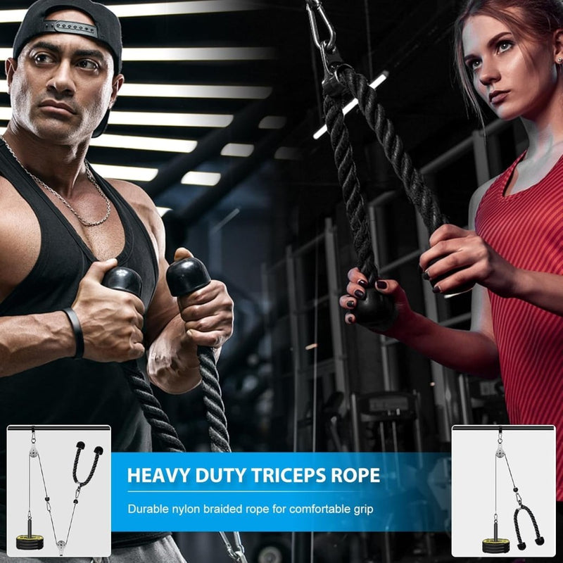 Laad afbeelding in Galerijviewer, Fitness Cable lat Pulley Systeem, DIY Home Gym Machine Pulley System Fitness Kabel Katrol voor LAT Pulldowns, Biceps Krul, Triceps Extensions, Spieren Kweken Workout - happygetfit.com
