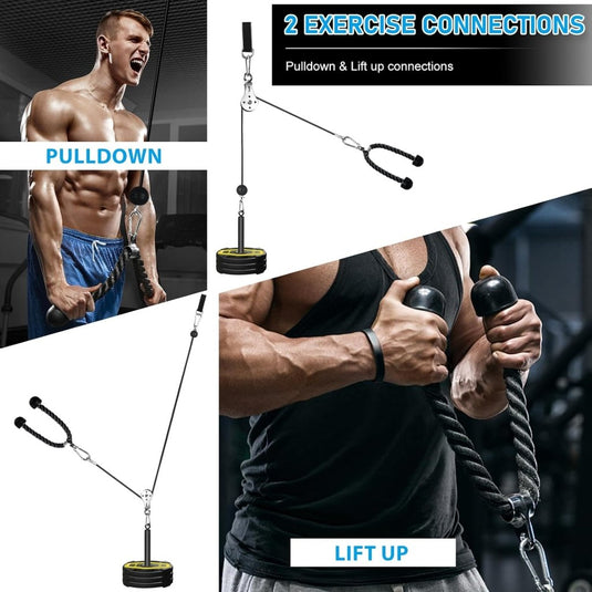 Fitness Cable lat Pulley Systeem, DIY Home Gym Machine Pulley System Fitness Kabel Katrol voor LAT Pulldowns, Biceps Krul, Triceps Extensions, Spieren Kweken Workout - happygetfit.com