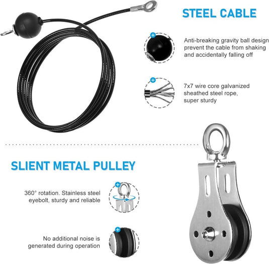 Fitness Cable lat Pulley Systeem, DIY Home Gym Machine Pulley System Fitness Kabel Katrol voor LAT Pulldowns, Biceps Krul, Triceps Extensions, Spieren Kweken Workout - happygetfit.com