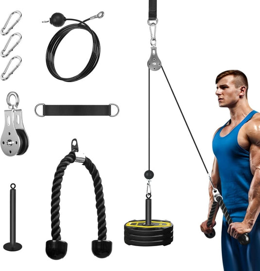 Fitness Cable lat Pulley Systeem, DIY Home Gym Machine Pulley System Fitness Kabel Katrol voor LAT Pulldowns, Biceps Krul, Triceps Extensions, Spieren Kweken Workout - happygetfit.com