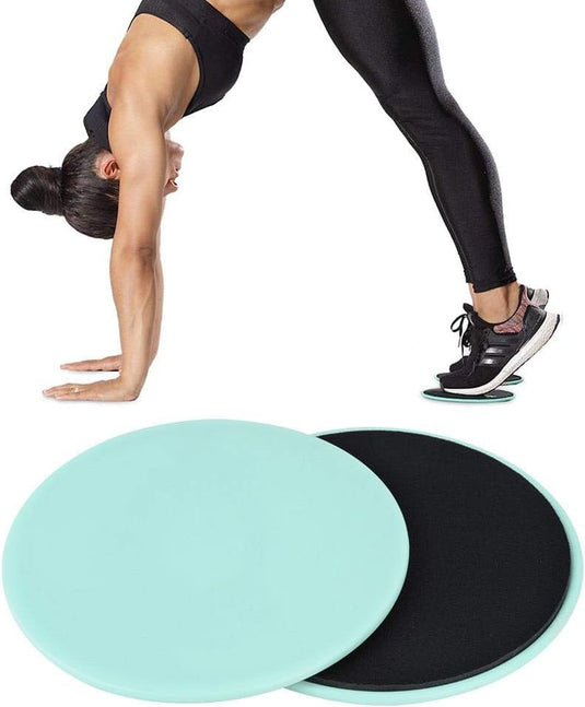 Fitness sliders 2 stuks voor full-body en core training lichtgroen – gliding discs – buiktrainer - happygetfit.com