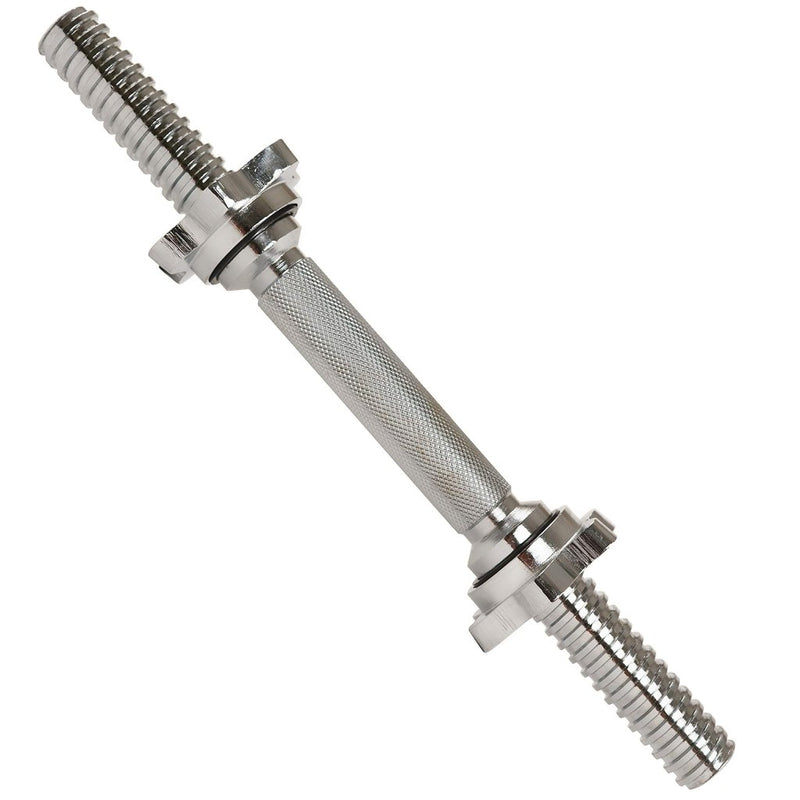 Laad afbeelding in Galerijviewer, &amp; Fitness Standard Threaded Dumbbell Handle Pairs – 14" and 24" Chrome Options with Star-Lock Collars, Solid Steel, Fits 1" Plates, Knurled Grip - happygetfit.com

