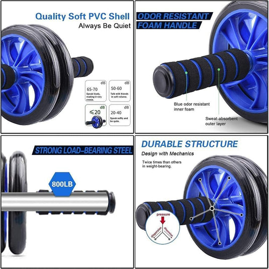 Fitness trainingsset 7-in-1 met ab roller push-up bars en springtouw – fitness set – buikspiertrainer - happygetfit.com