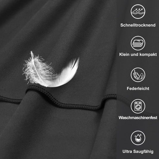 Fitnesshanddoek Microvezel 120x50 cm Sneldrogend met Ritsvak – Sporthanddoek – Reishanddoek - happygetfit.com