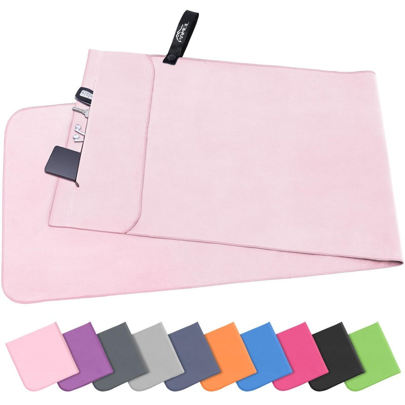 Laden Sie das Bild in Galerie -Viewer, Fitnesshanddoek Microvezel 120x50 cm Sneldrogend met Ritsvak – Sporthanddoek – Reishanddoek - happygetfit.com
