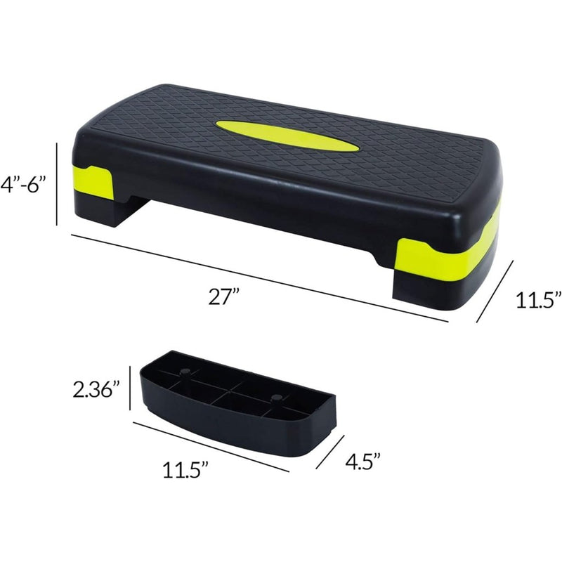 Laad afbeelding in Galerijviewer, Fitvids Aerobic Step Platform Trainer with Adjustable 2-Level Risers, 400 Pound Weight Capacity – Non-Slip Exercise Stepper - happygetfit.com
