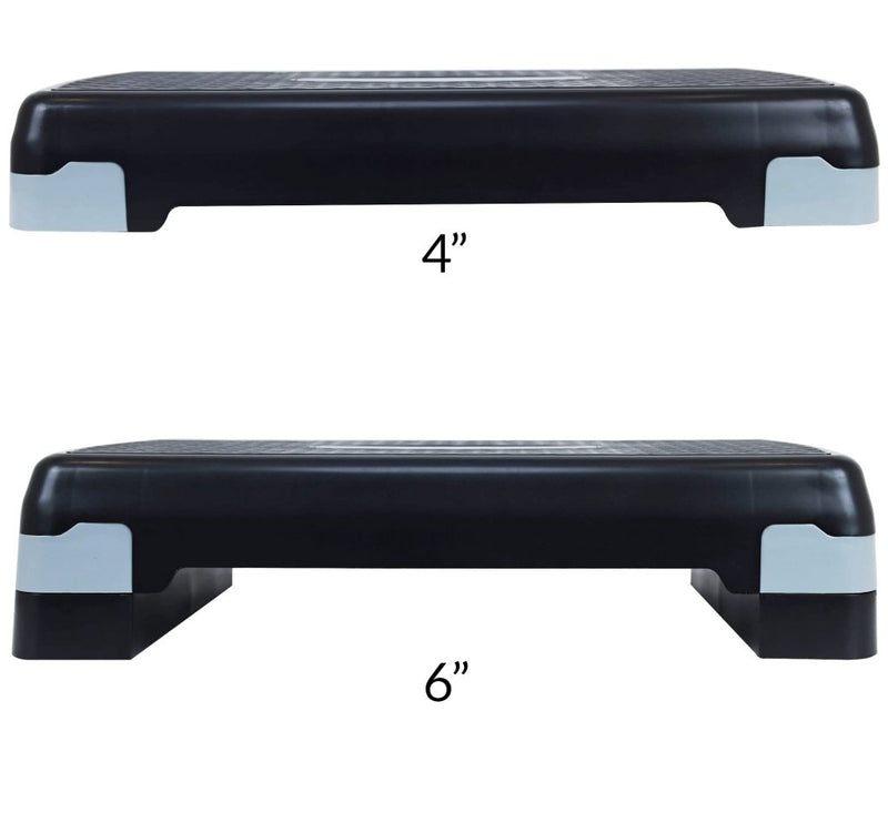 Laad afbeelding in Galerijviewer, Fitvids Aerobic Step Platform Trainer with Adjustable 2-Level Risers, 400 Pound Weight Capacity – Non-Slip Exercise Stepper - happygetfit.com
