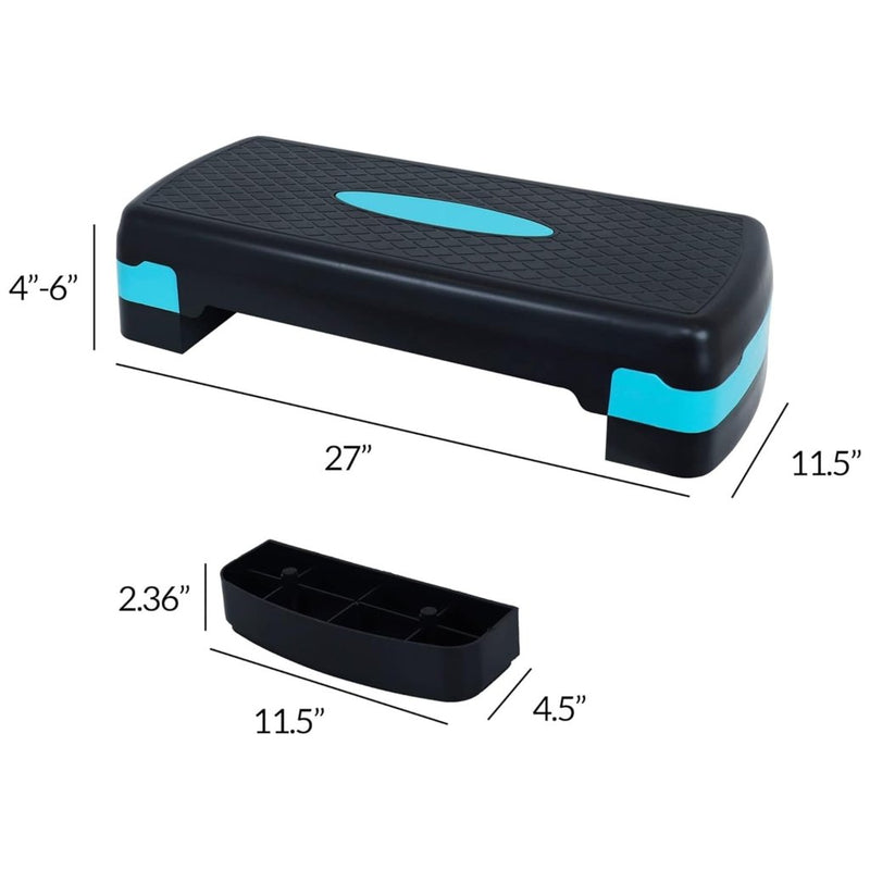 Laad afbeelding in Galerijviewer, Fitvids Aerobic Step Platform Trainer with Adjustable 2-Level Risers, 400 Pound Weight Capacity – Non-Slip Exercise Stepper - happygetfit.com
