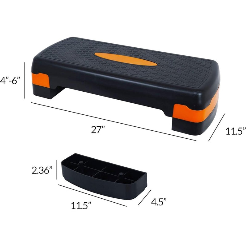 Laad afbeelding in Galerijviewer, Fitvids Aerobic Step Platform Trainer with Adjustable 2-Level Risers, 400 Pound Weight Capacity – Non-Slip Exercise Stepper - happygetfit.com
