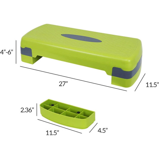 Fitvids Aerobic Step Platform Trainer with Adjustable 2-Level Risers, 400 Pound Weight Capacity – Non-Slip Exercise Stepper - happygetfit.com