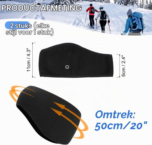 Fleece oorwarmers 2 stuks – warme sporthoofdbanden – hardloop fiets accessoires - happygetfit.com