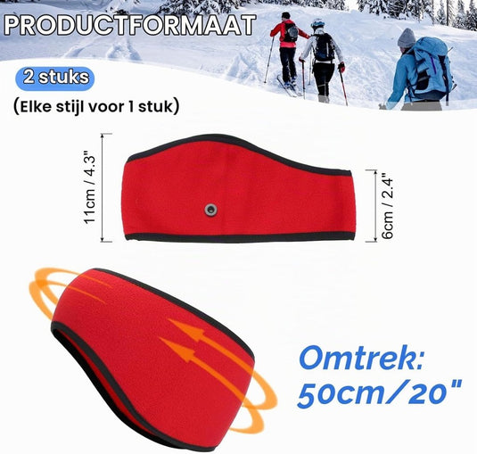 Fleece oorwarmers 2 stuks – warme sporthoofdbanden – hardloop fiets accessoires - happygetfit.com