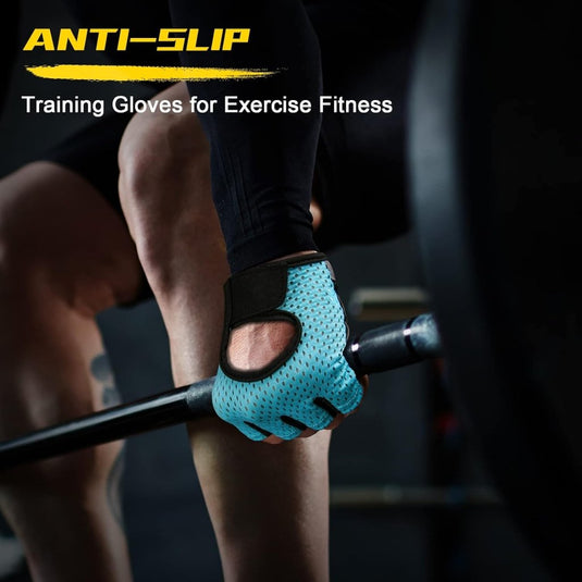 Flintronic Gymhandschoenen, Ademende Trainingshandschoenen met Microvezelstof, Antislip Siliconen Gewatteerde Handpalmbescherming en Extra Grip, voor Heren en Dames, Gewichtheffen/Crossfit/Fietsen - happygetfit.com
