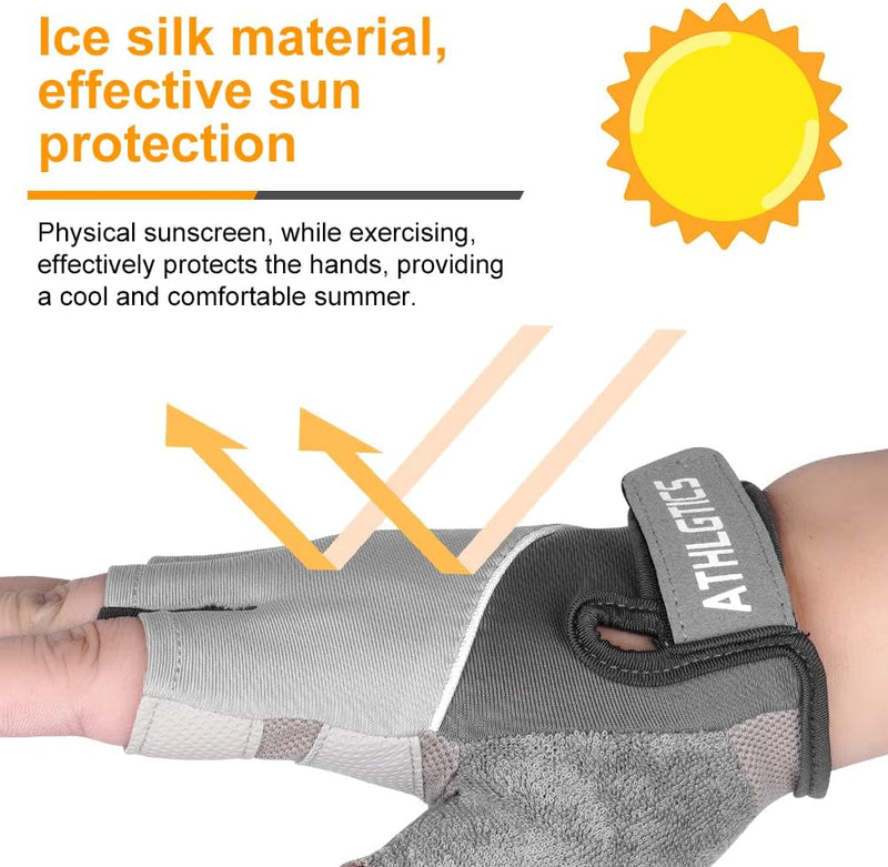 Laad afbeelding in Galerijviewer, Flintronic Gymhandschoenen, Ademende Trainingshandschoenen met Microvezelstof, Antislip Siliconen Gewatteerde Handpalmbescherming en Extra Grip, voor Heren en Dames, Gewichtheffen/Crossfit/Fietsen - happygetfit.com
