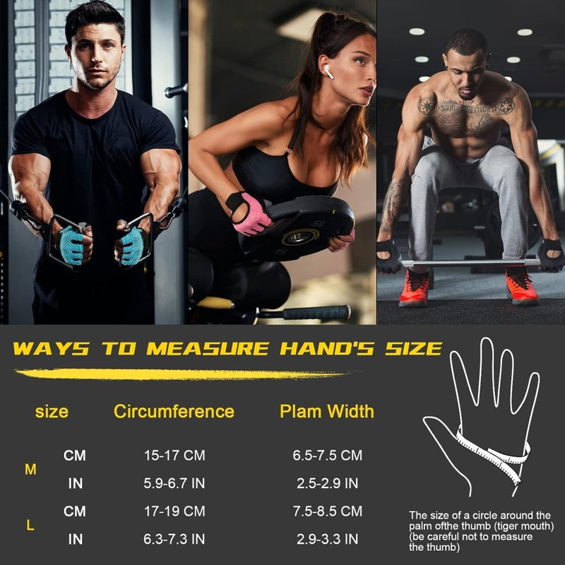 Laad afbeelding in Galerijviewer, Flintronic Gymhandschoenen, Ademende Trainingshandschoenen met Microvezelstof, Antislip Siliconen Gewatteerde Handpalmbescherming en Extra Grip, voor Heren en Dames, Gewichtheffen/Crossfit/Fietsen - happygetfit.com
