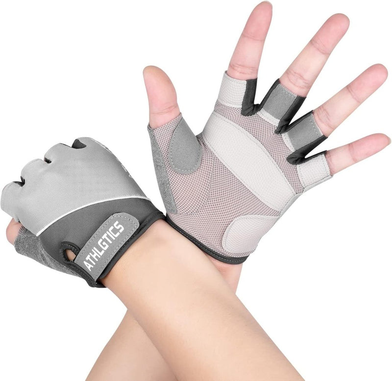 Laad afbeelding in Galerijviewer, Flintronic Gymhandschoenen, Ademende Trainingshandschoenen met Microvezelstof, Antislip Siliconen Gewatteerde Handpalmbescherming en Extra Grip, voor Heren en Dames, Gewichtheffen/Crossfit/Fietsen - happygetfit.com
