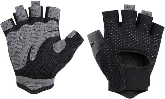 Flintronic Gymhandschoenen, Ademende Trainingshandschoenen met Microvezelstof, Antislip Siliconen Gewatteerde Handpalmbescherming en Extra Grip, voor Heren en Dames, Gewichtheffen/Crossfit/Fietsen - happygetfit.com