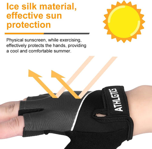 Flintronic Gymhandschoenen, Ademende Trainingshandschoenen met Microvezelstof, Antislip Siliconen Gewatteerde Handpalmbescherming en Extra Grip, voor Heren en Dames, Gewichtheffen/Crossfit/Fietsen - happygetfit.com