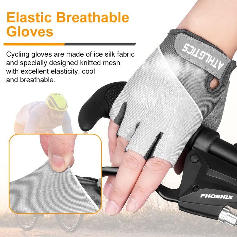 Laad afbeelding in Galerijviewer, Flintronic Gymhandschoenen, Ademende Trainingshandschoenen met Microvezelstof, Antislip Siliconen Gewatteerde Handpalmbescherming en Extra Grip, voor Heren en Dames, Gewichtheffen/Crossfit/Fietsen - happygetfit.com
