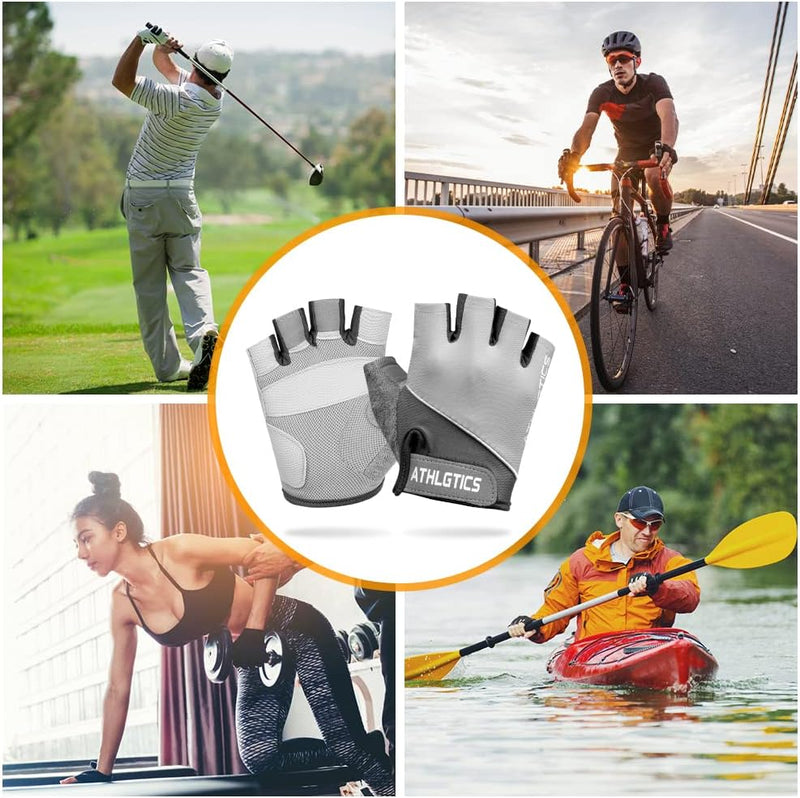 Laad afbeelding in Galerijviewer, Flintronic Gymhandschoenen, Ademende Trainingshandschoenen met Microvezelstof, Antislip Siliconen Gewatteerde Handpalmbescherming en Extra Grip, voor Heren en Dames, Gewichtheffen/Crossfit/Fietsen - happygetfit.com
