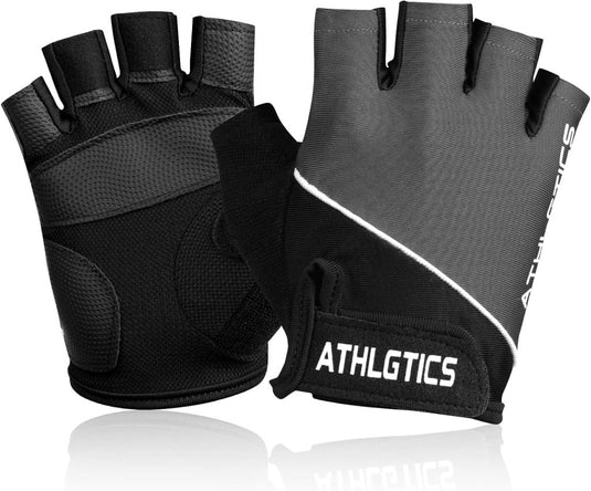 Flintronic Gymhandschoenen, Ademende Trainingshandschoenen met Microvezelstof, Antislip Siliconen Gewatteerde Handpalmbescherming en Extra Grip, voor Heren en Dames, Gewichtheffen/Crossfit/Fietsen - happygetfit.com