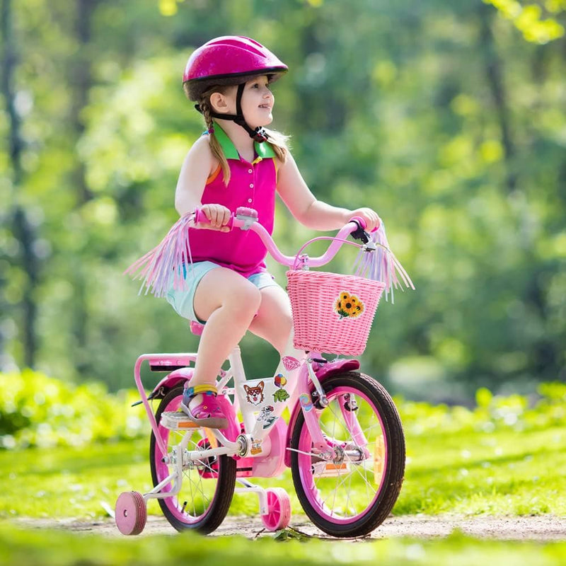Load image into Gallery viewer, Flintronic Kinderfietsmand, handgeweven fietsmand voor kinderen, fietsmand voor meisjes, jongens, kinderen, met fietsaccessoires - happygetfit.com
