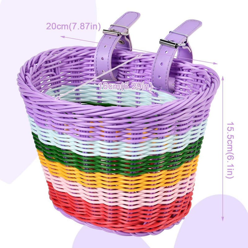 Load image into Gallery viewer, Flintronic Kinderfietsmand, handgeweven fietsmand voor kinderen, fietsmand voor meisjes, jongens, kinderen, met fietsaccessoires - happygetfit.com
