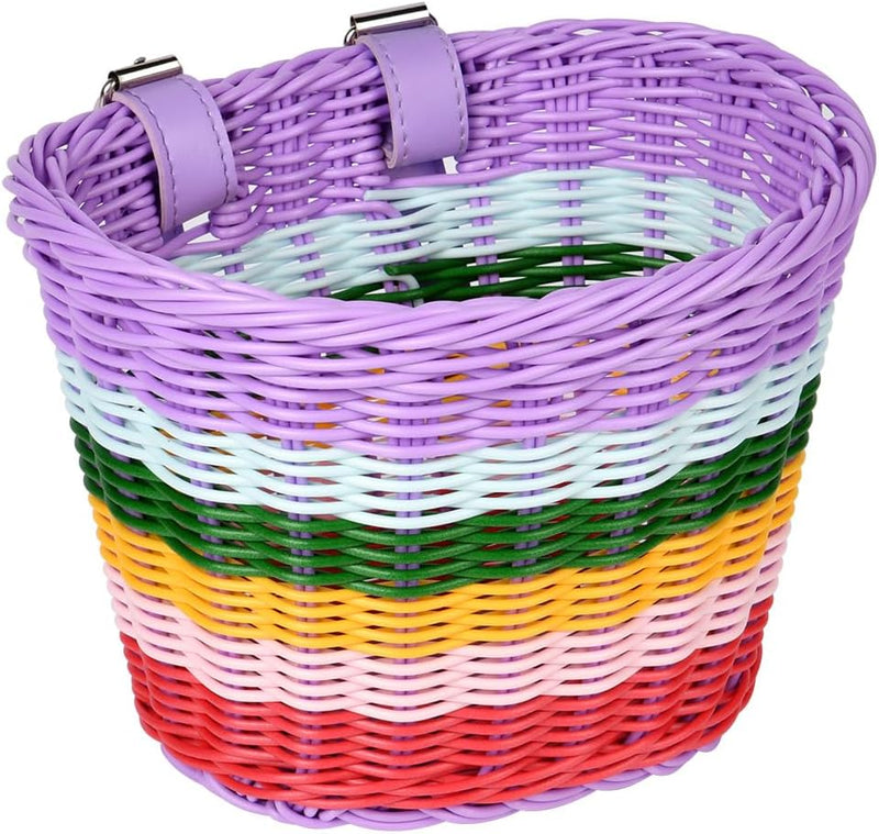 Load image into Gallery viewer, Flintronic Kinderfietsmand, handgeweven fietsmand voor kinderen, fietsmand voor meisjes, jongens, kinderen, met fietsaccessoires - happygetfit.com
