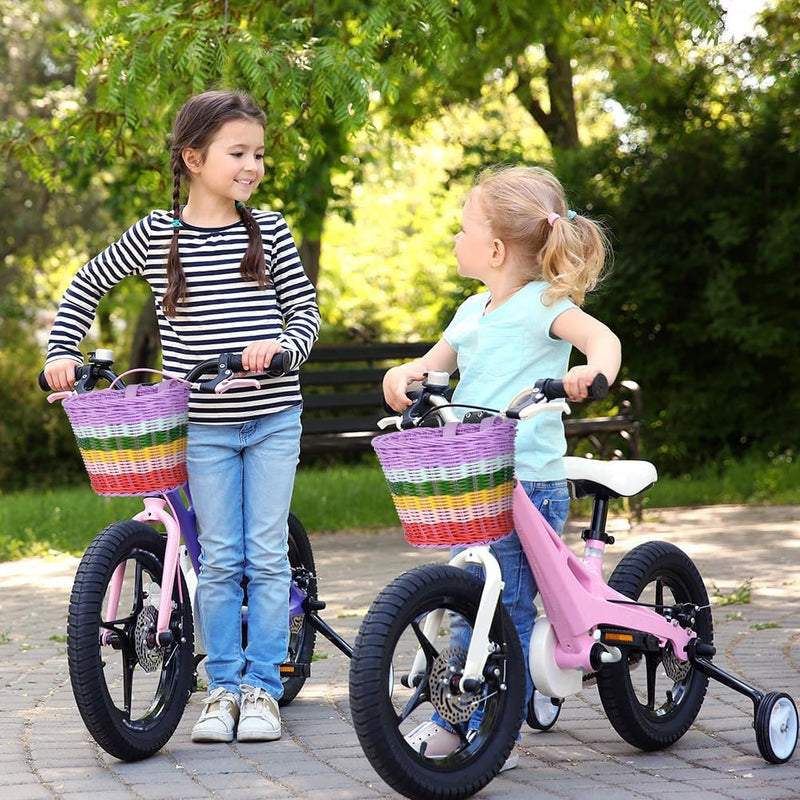 Load image into Gallery viewer, Flintronic Kinderfietsmand, handgeweven fietsmand voor kinderen, fietsmand voor meisjes, jongens, kinderen, met fietsaccessoires - happygetfit.com
