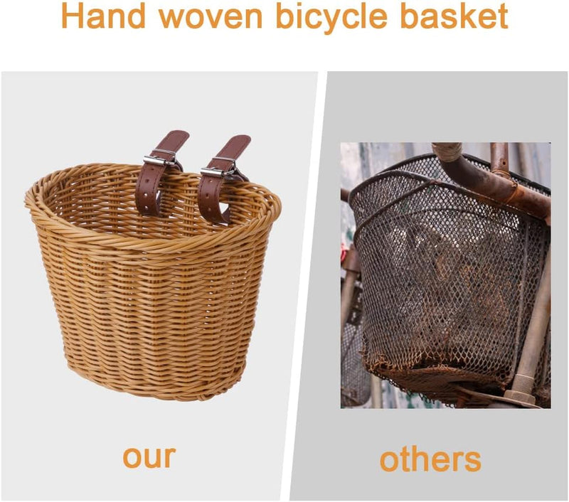 Load image into Gallery viewer, Flintronic Kinderfietsmand, handgeweven fietsmand voor kinderen, fietsmand voor meisjes, jongens, kinderen, met fietsaccessoires - happygetfit.com
