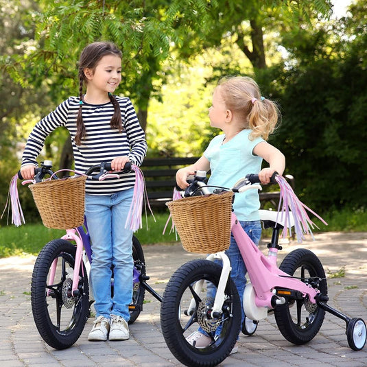 Flintronic Kinderfietsmand, handgeweven fietsmand voor kinderen, fietsmand voor meisjes, jongens, kinderen, met fietsaccessoires - happygetfit.com