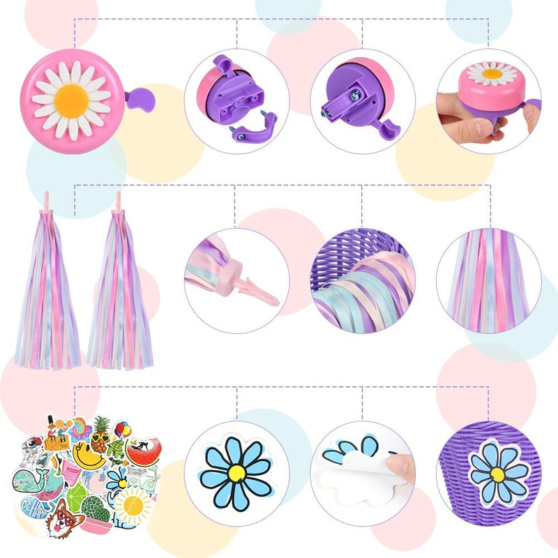 Load image into Gallery viewer, Flintronic Kinderfietsmand, handgeweven fietsmand voor kinderen, fietsmand voor meisjes, jongens, kinderen, met fietsaccessoires - happygetfit.com

