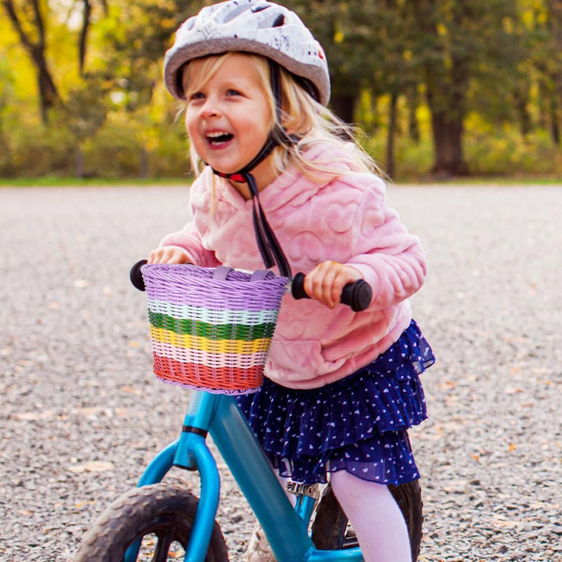 Load image into Gallery viewer, Flintronic Kinderfietsmand, handgeweven fietsmand voor kinderen, fietsmand voor meisjes, jongens, kinderen, met fietsaccessoires - happygetfit.com
