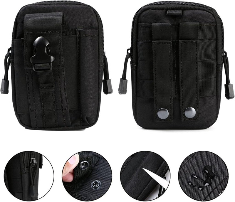 Laad afbeelding in Galerijviewer, flintronic Tactische Heuptassen, Molle EDC Pouch, Outdoor Heuptas+Haak, Utility Gadget Riemtas met Mobiele Telefoon Holster voor Sport, Wandelen, Kamperen, Reizen-Zwart - happygetfit.com
