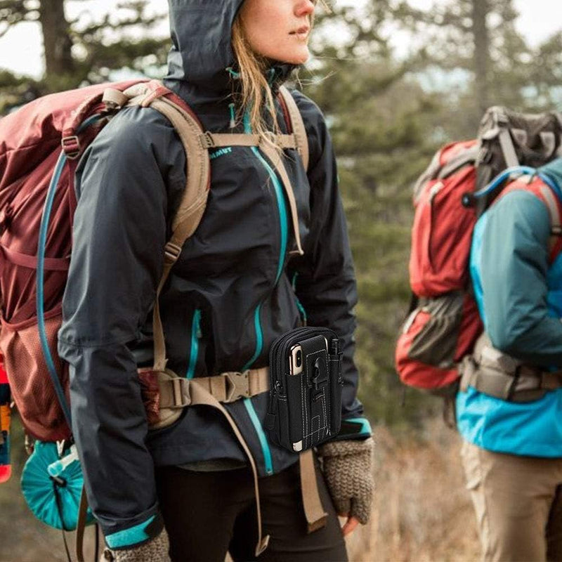 Laad afbeelding in Galerijviewer, flintronic Tactische Heuptassen, Molle EDC Pouch, Outdoor Heuptas+Haak, Utility Gadget Riemtas met Mobiele Telefoon Holster voor Sport, Wandelen, Kamperen, Reizen-Zwart - happygetfit.com
