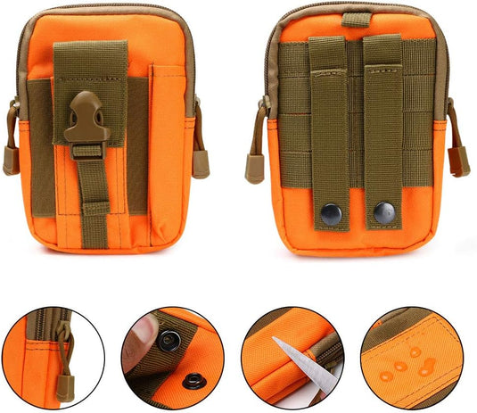 flintronic Tactische Heuptassen, Molle EDC Pouch, Outdoor Heuptas+Haak, Utility Gadget Riemtas met Mobiele Telefoon Holster voor Sport, Wandelen, Kamperen, Reizen-Zwart - happygetfit.com