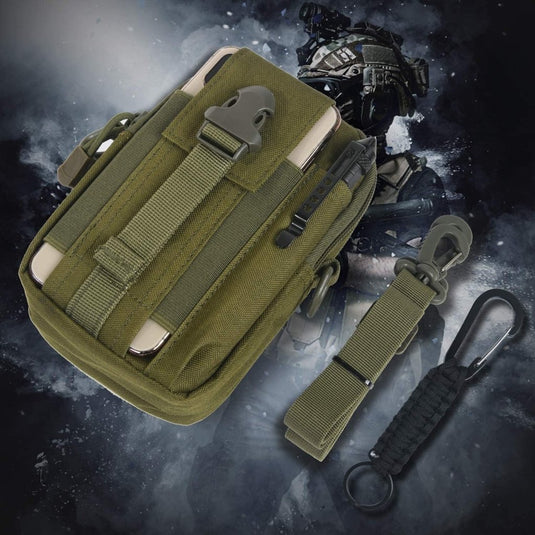flintronic Tactische Heuptassen, Molle EDC Pouch, Outdoor Heuptas+Haak, Utility Gadget Riemtas met Mobiele Telefoon Holster voor Sport, Wandelen, Kamperen, Reizen-Zwart - happygetfit.com