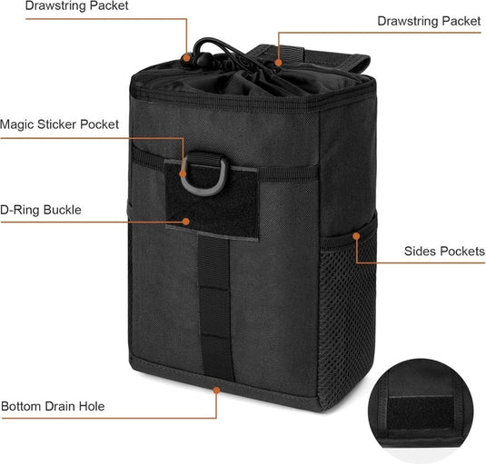 flintronic Tactische Heuptassen, Molle EDC Pouch, Outdoor Heuptas+Haak, Utility Gadget Riemtas met Mobiele Telefoon Holster voor Sport, Wandelen, Kamperen, Reizen-Zwart - happygetfit.com