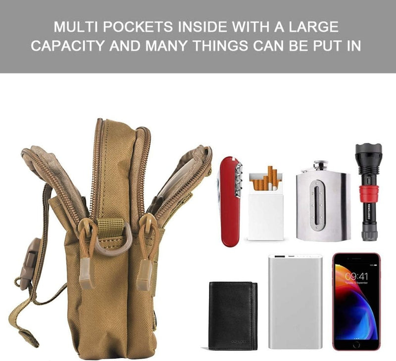 Laad afbeelding in Galerijviewer, flintronic Tactische Heuptassen, Molle EDC Pouch, Outdoor Heuptas+Haak, Utility Gadget Riemtas met Mobiele Telefoon Holster voor Sport, Wandelen, Kamperen, Reizen-Zwart - happygetfit.com
