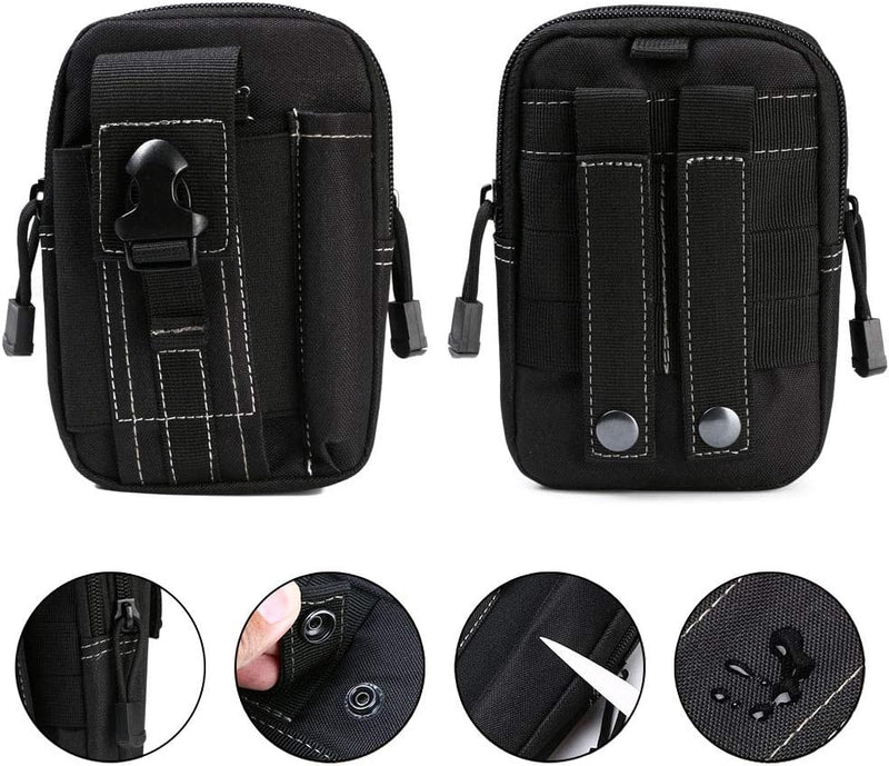 Laad afbeelding in Galerijviewer, flintronic Tactische Heuptassen, Molle EDC Pouch, Outdoor Heuptas+Haak, Utility Gadget Riemtas met Mobiele Telefoon Holster voor Sport, Wandelen, Kamperen, Reizen-Zwart - happygetfit.com
