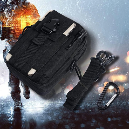 flintronic Tactische Heuptassen, Molle EDC Pouch, Outdoor Heuptas+Haak, Utility Gadget Riemtas met Mobiele Telefoon Holster voor Sport, Wandelen, Kamperen, Reizen-Zwart - happygetfit.com