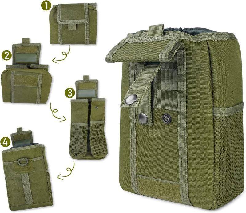 Laad afbeelding in Galerijviewer, flintronic Tactische Heuptassen, Molle EDC Pouch, Outdoor Heuptas+Haak, Utility Gadget Riemtas met Mobiele Telefoon Holster voor Sport, Wandelen, Kamperen, Reizen-Zwart - happygetfit.com
