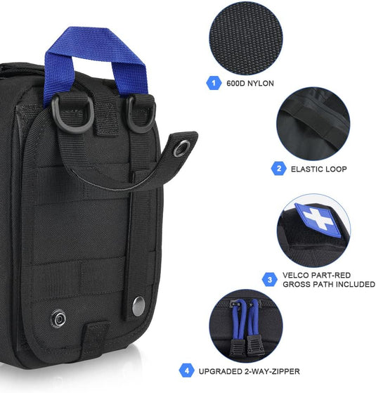 flintronic Tactische Heuptassen, Molle EDC Pouch, Outdoor Heuptas+Haak, Utility Gadget Riemtas met Mobiele Telefoon Holster voor Sport, Wandelen, Kamperen, Reizen-Zwart - happygetfit.com