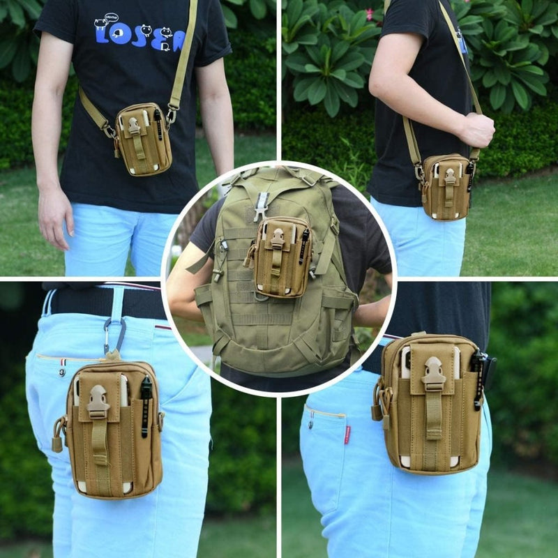 Laad afbeelding in Galerijviewer, flintronic Tactische Heuptassen, Molle EDC Pouch, Outdoor Heuptas+Haak, Utility Gadget Riemtas met Mobiele Telefoon Holster voor Sport, Wandelen, Kamperen, Reizen-Zwart - happygetfit.com
