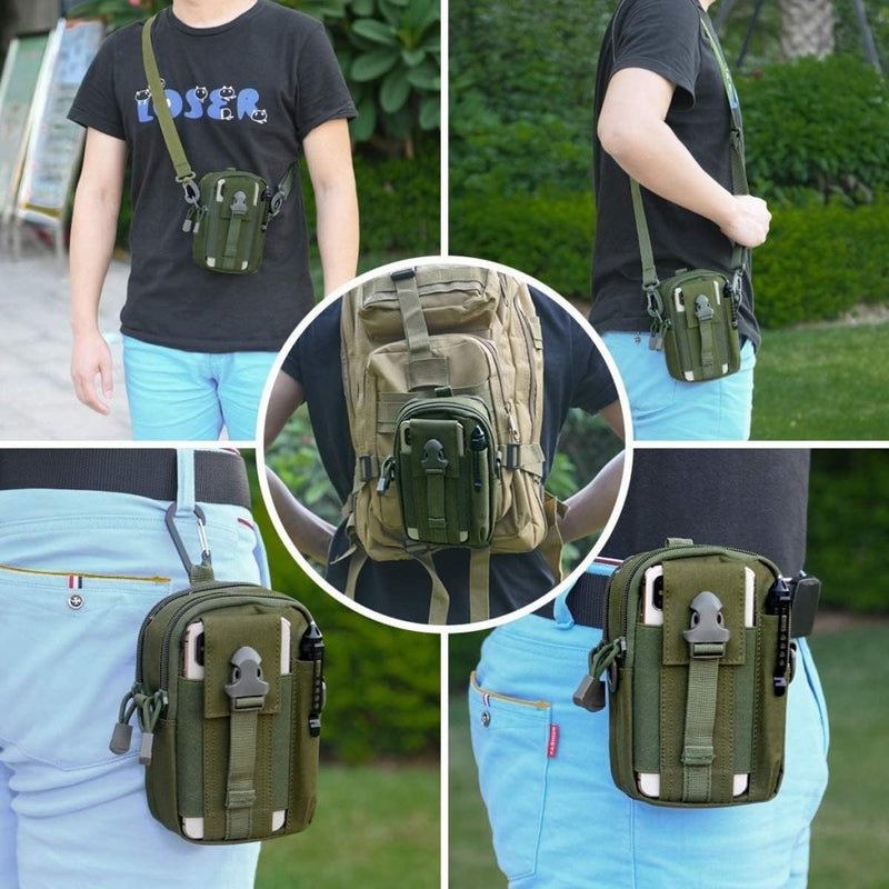 Laad afbeelding in Galerijviewer, flintronic Tactische Heuptassen, Molle EDC Pouch, Outdoor Heuptas+Haak, Utility Gadget Riemtas met Mobiele Telefoon Holster voor Sport, Wandelen, Kamperen, Reizen-Zwart - happygetfit.com
