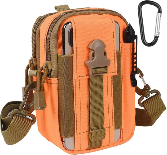 flintronic Tactische Heuptassen, Molle EDC Pouch, Outdoor Heuptas+Haak, Utility Gadget Riemtas met Mobiele Telefoon Holster voor Sport, Wandelen, Kamperen, Reizen-Zwart - happygetfit.com