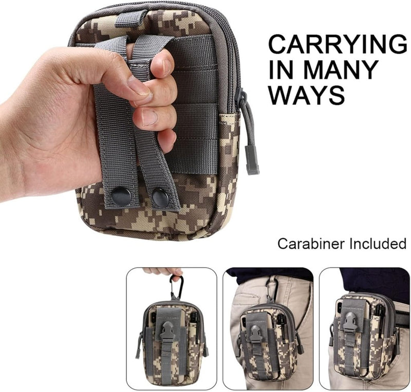 Laad afbeelding in Galerijviewer, flintronic Tactische Heuptassen, Molle EDC Pouch, Outdoor Heuptas+Haak, Utility Gadget Riemtas met Mobiele Telefoon Holster voor Sport, Wandelen, Kamperen, Reizen-Zwart - happygetfit.com
