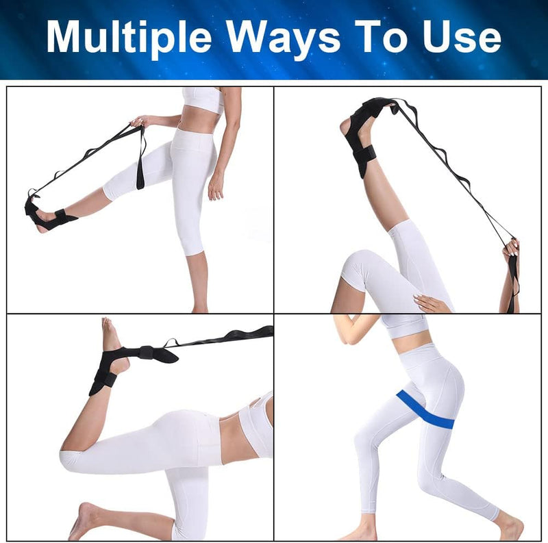 Load image into Gallery viewer, flintronic Yoga-stretchband, stretchband met 7 lussen, yoga stretchriem, zeer elastisch gymnastiekband met TPE-spanbanden, oefenlus voor het rekken van de beenspieren - happygetfit.com
